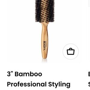 3" Bamboo Round Styling Brush - Black Bristles
